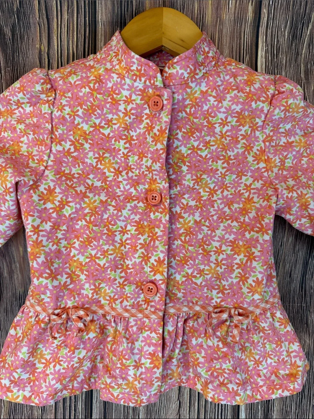 Gymboree Freshly Picked Floral Jacket Ruffled Hem Cuffs Bows